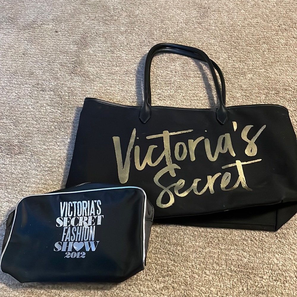 Victoria’s Secret shoulder bag and fashion show makeup bag